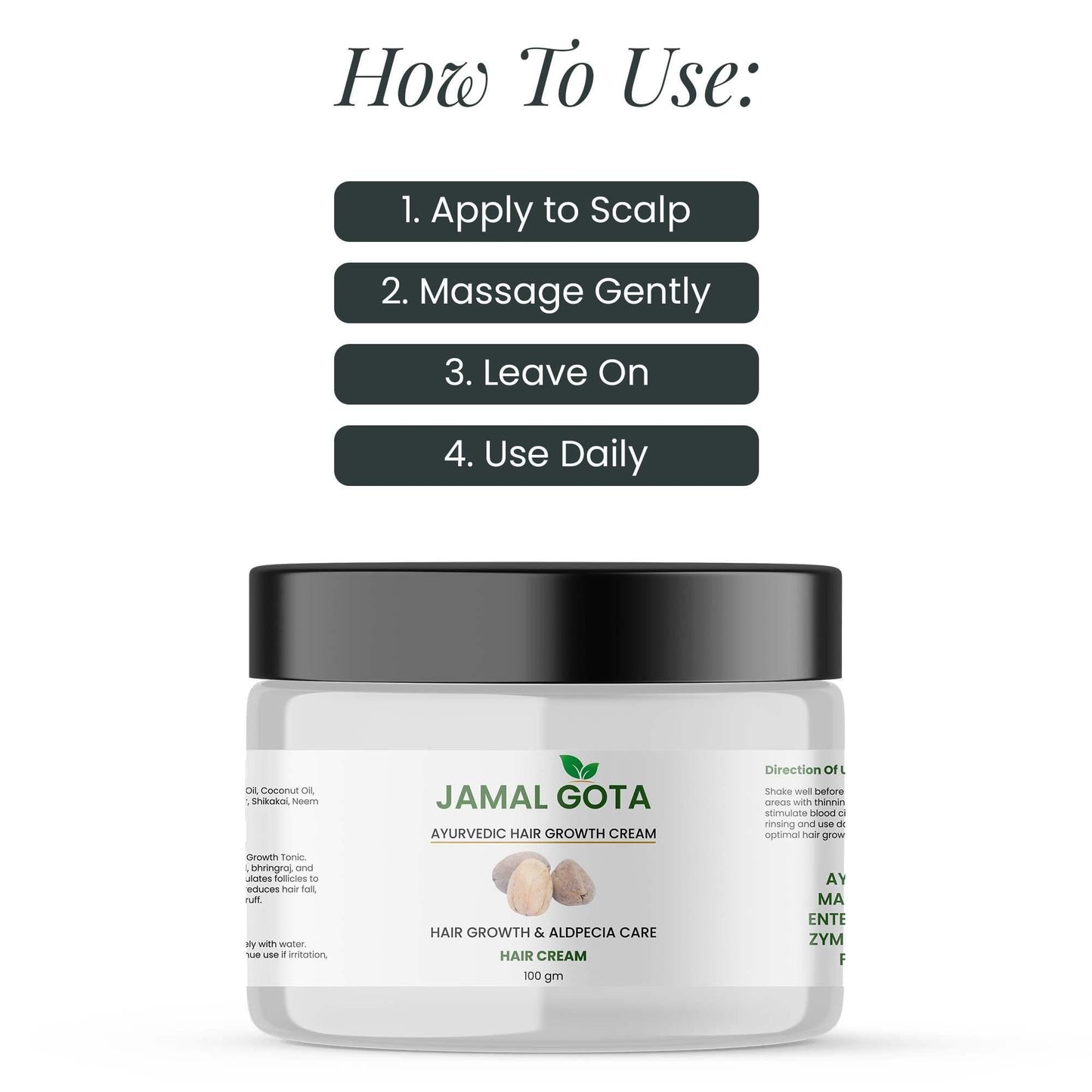 Jamalgota Ayurvedic Hair Growth Cream 100gm (Pack of 2) by 1 get 1 free