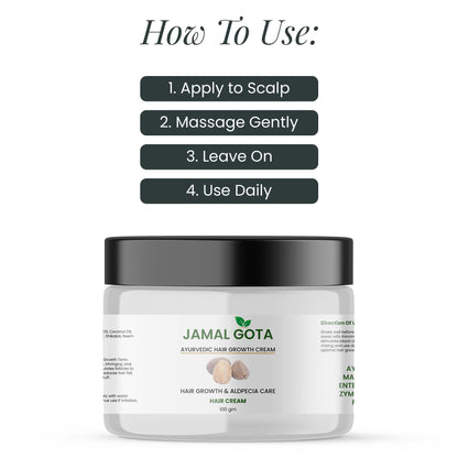Jamalgota Ayurvedic Hair Growth Cream 100gm (Pack of 2) by 1 get 1 free